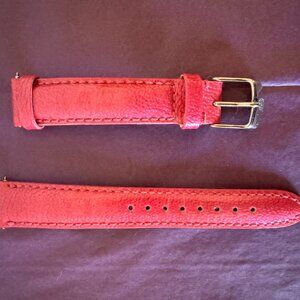 Michele Hot Pink Leather Watchband EUC